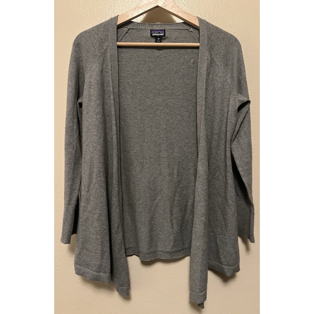 Patagonia Andi Wrap Gray Heather Open Front Cardigan Sweater Women's Size XS